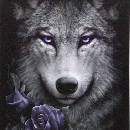 Wolf Roses Canvas Plaque