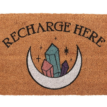 Natural 'Recharge Here' Crystal Doormat